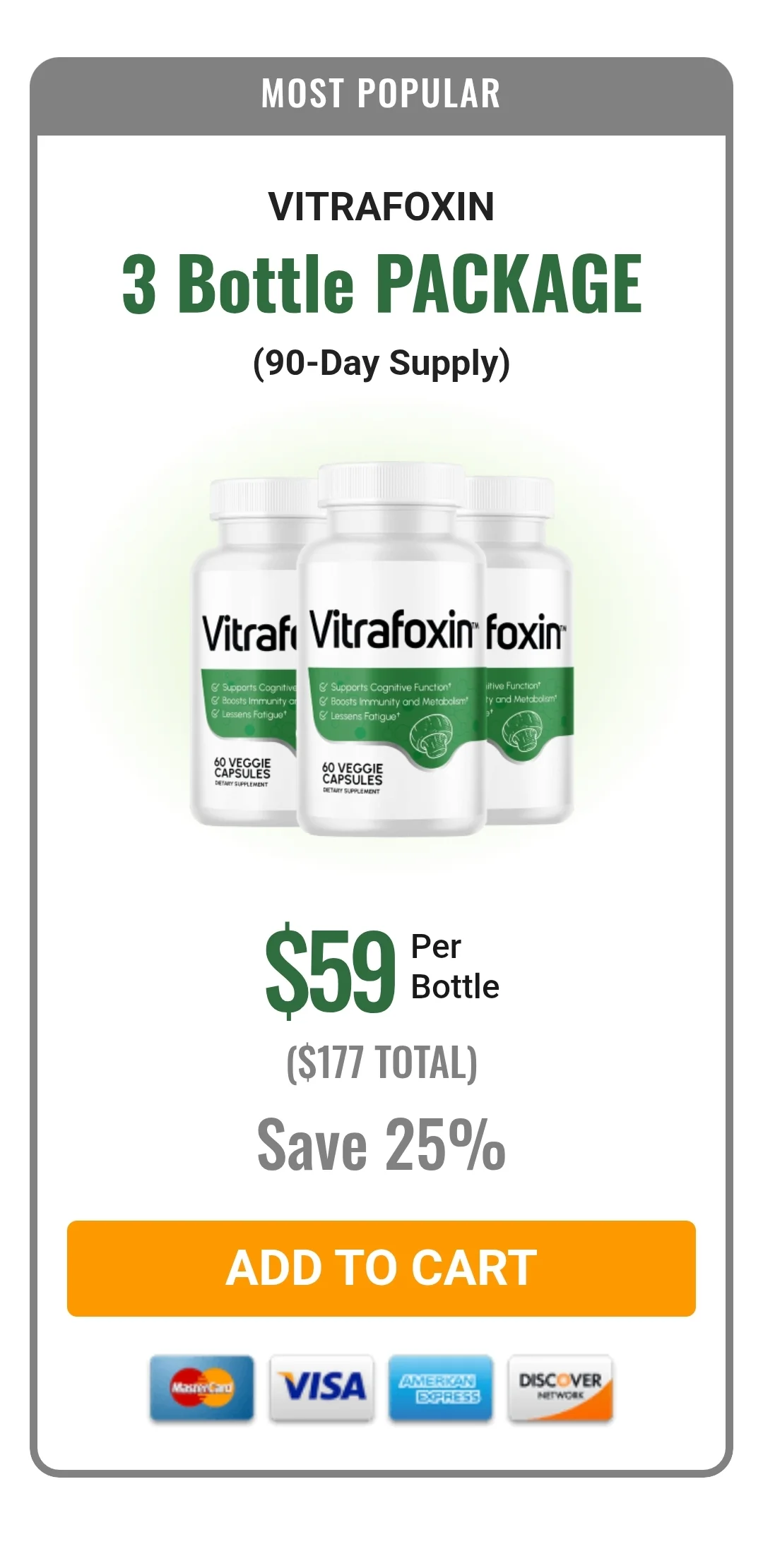 Vitrafoxin™ 3 bottles pricing
